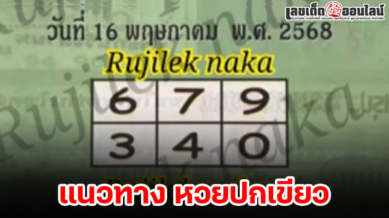 รูปภาพแนวทางหวยปกเขียวของ lekdedonline